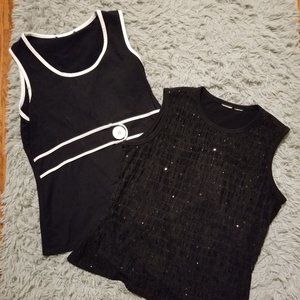 Pair of tank tops, black, M/L